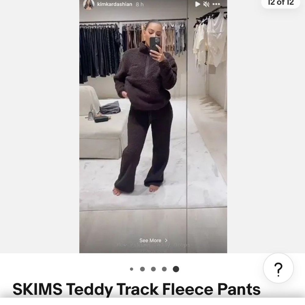 SKIMS Teddy fleece track pants